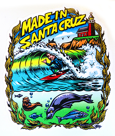 Made In Santa Cruz Sticker by Jimbo Phillips